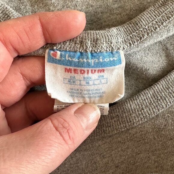 Men's M Gray Champion Logo Tee Casual Streetwear - Picture 5 of 7